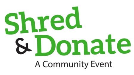 Shred and Donate event title 