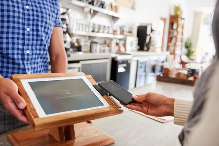 contactless pay shopping kiosk