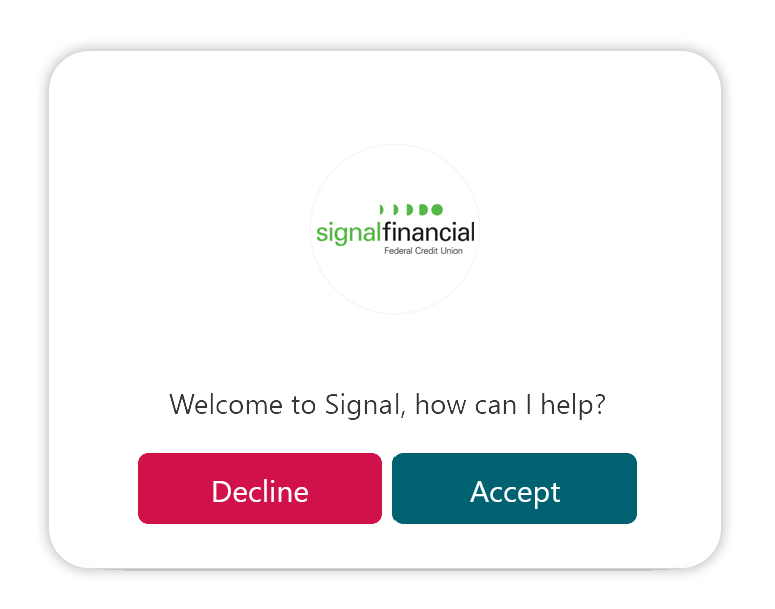 Screenshot of pop-up that says welcome to Signal, how can I help