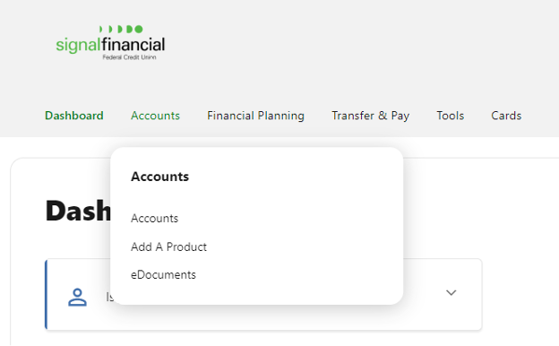 Open account deposit steps