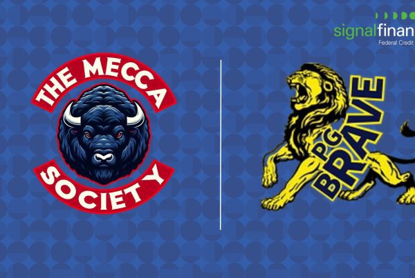 The Mecca Society and PG Brave logos